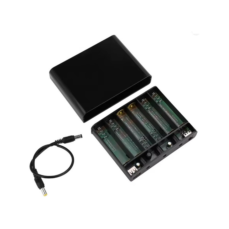 Caja UPS DIY para 6 Baterías 18650 5V/9V/12V 60W sin Baterías