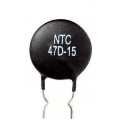 Termístor NTC 47D15 47Ω 3A THT 15mm