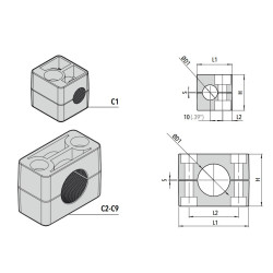 Pieffeci C1-006-PP Abraçadeira DIN 3015-1 Ø6mm