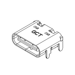 GCT USB4105-GF-A Conector USB-C Fêmea USB 2.0