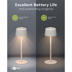 Goobay 77676 Lámpara Mesa LED Inalámbrica Blanca