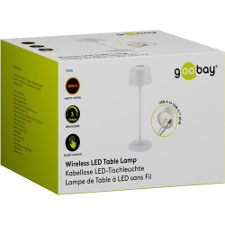 Goobay 77676 Lámpara Mesa LED Inalámbrica Blanca