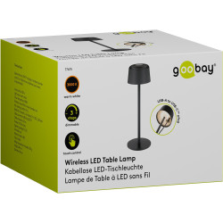 Goobay 77675 Lámpara Mesa LED Inalámbrica Negra