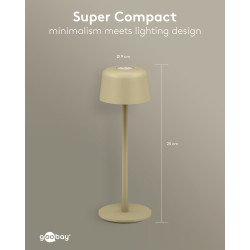 Goobay 77678 Lámpara Mesa LED Inalámbrica Beige