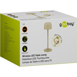 Goobay 77678 Lámpara Mesa LED Inalámbrica Beige
