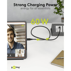 Goobay Cabo USB-C 1.5m Preto 60W 5Gbit/s