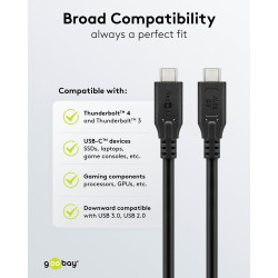 Goobay USB-C Cable 1.5m Black 60W 5Gbit/s