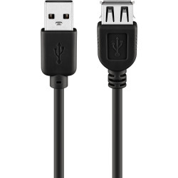 Goobay Cable Extensión USB-A 0.6m Negro