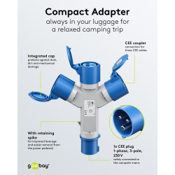 Goobay Adaptador Distribuidor CEE Y 3 Tomas