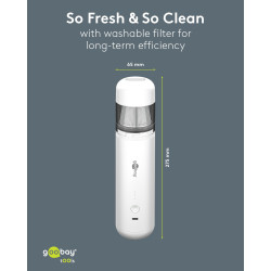 Goobay Mini Aspiradora Batería Advanced Blanca