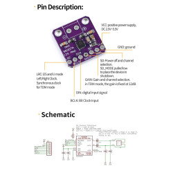 MAX98357 Módulo Amplificador I2S Classe D 3W
