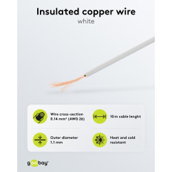 Goobay 55046 Fio Cobre Flexível 0,14 mm2 Branco 10 m