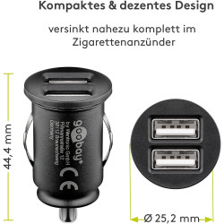 Goobay Dual USB-A 12 W 2.4 A Car Charger