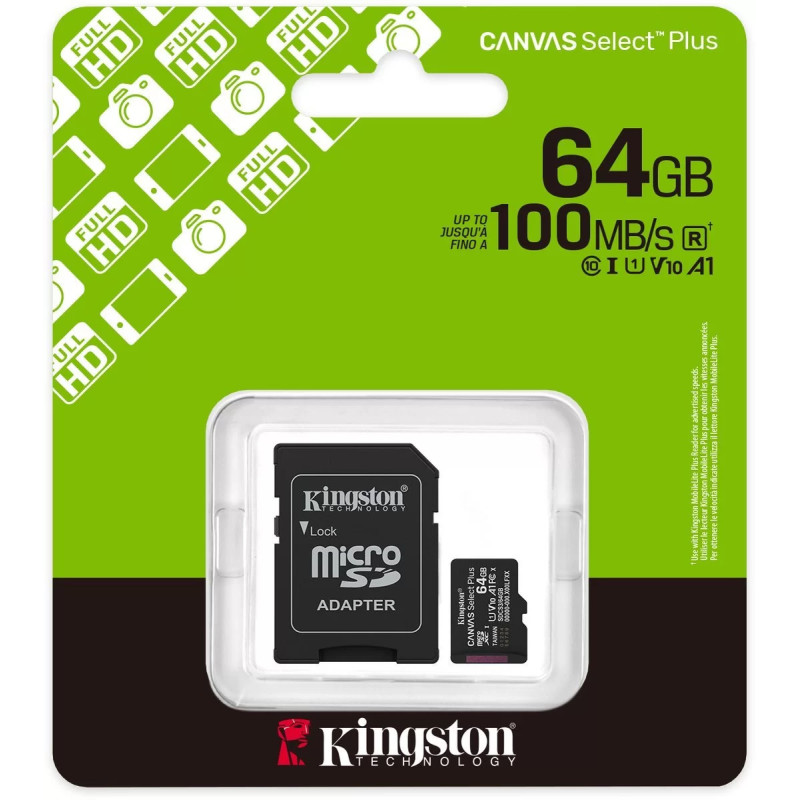 Kingston Canvas Select Plus 64 GB microSDXC 100 MB/s