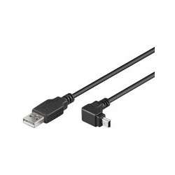Cable USB 2.0 A - mini-USB B 5 pin 90º 1.8m