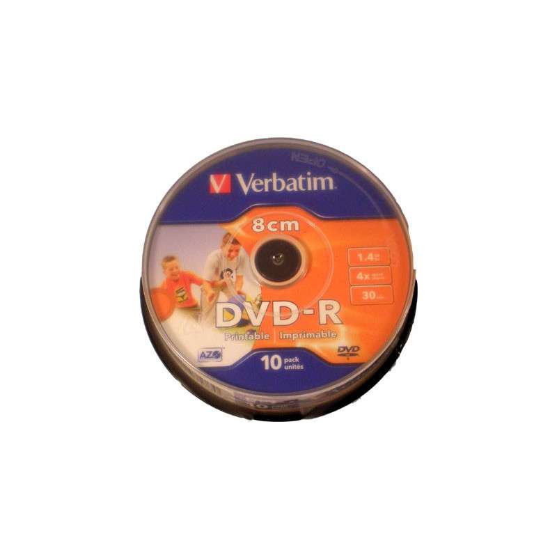 Verbatim DVD-R 8cm 1.4GB BLANCO INKJET 10UND.