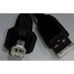 USB2,0 cable type AB (plug B with protection for powder) with 1.5 m Black