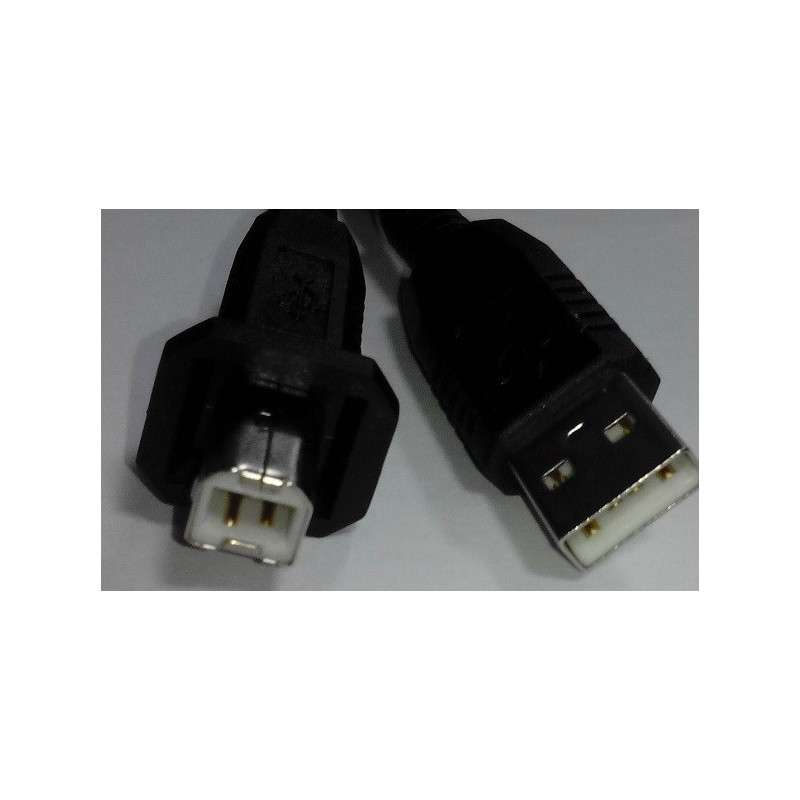 USB2,0 cable type AB (plug B with protection for powder) with 1.5 m Black