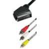 Cabo SCART (in) - 3 RCA (out), video+2audio, 2.0m