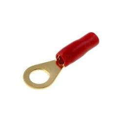 Terminal de ojal dorado aislado rojo (6 mm²) Ø8.4mm