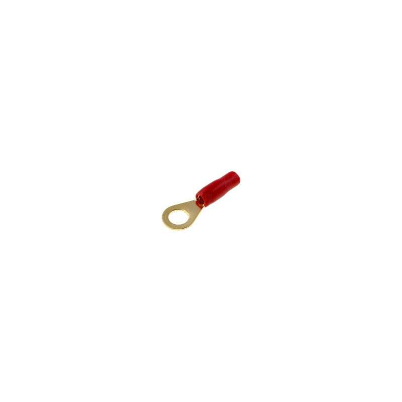 Terminal de ojal dorado aislado rojo (6 mm²) Ø8.4mm
