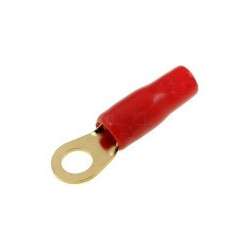Terminal de ojal dorado aislado rojo (10mm²) Ø6.4mm