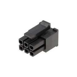 3.00mm plug 6 pin (2x3) female (without terminals) - Molex Micro-Fit 43025-0600