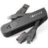 Adaptador USB 3 en 1 (iPhone 4 - 30-pin / iPhone 5 - enchufe  lightning / Micro-USB) - negro