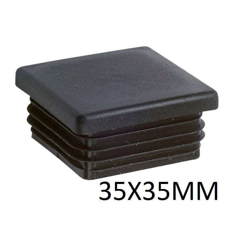 Square inner cap 35X35MM PVC Black