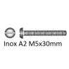 Screw Cylindrical head DIN 84 Stainless steel A2 slot M5x30mm