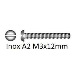 Screw Cylindrical head DIN 84 Stainless steel A2 slot M3x12mm