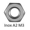Hexagon nut DIN 934 Inox A2 M3