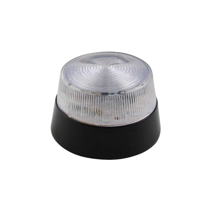 LED FLASHING LIGHT - CLEAR - 12 VDC - ø 77 mm 