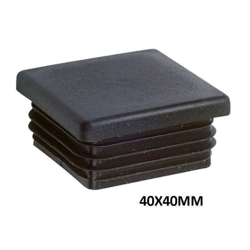Square inner cap 40X40MM PVC Black