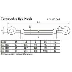 Turnbuckle Eye-Hook M8