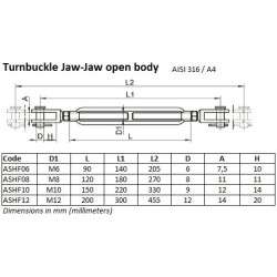 Turnbuckle Jaw-Jaw M8