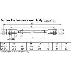 Turnbuckle Jaw-Jaw M14