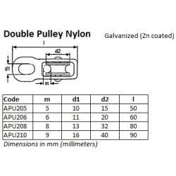 Double Pulley Nylon 8mm 
