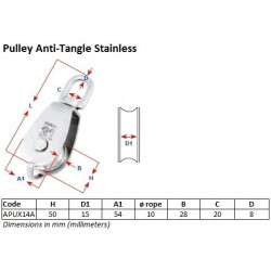 Pulley Anti-Tangle Stainless, up to 14 mm 