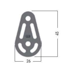 Pulley with Stainless Cheek, up to 6 mm, Bow