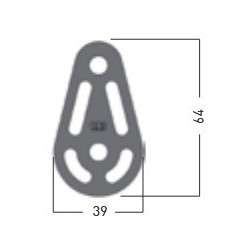 Pulley with Stainless Cheek, up to 10 mm, Bow