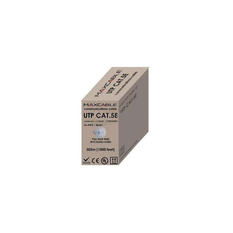 Cable CAT5e UTP unifilar CCA - caja 305m