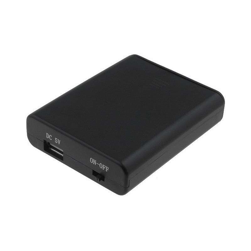 Support 4 AA - R6 Batteries w / Closed Box USB Output + ON - OFF Switch