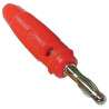 BANANA PLUG SCREW CONNECTION + HOLE - Red - Rubber