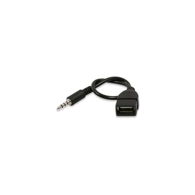 Cable USB A Femea - Jack 3,5mm 4P Macho (20cm)
