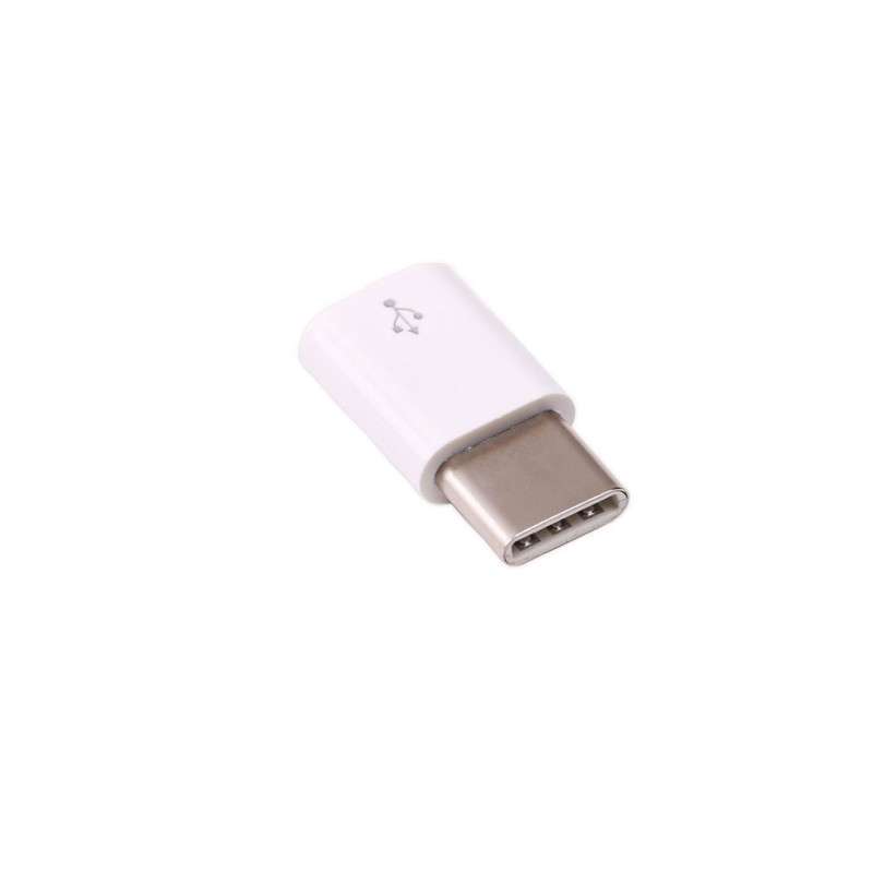 USB-C male adapter - female micro-USB - White