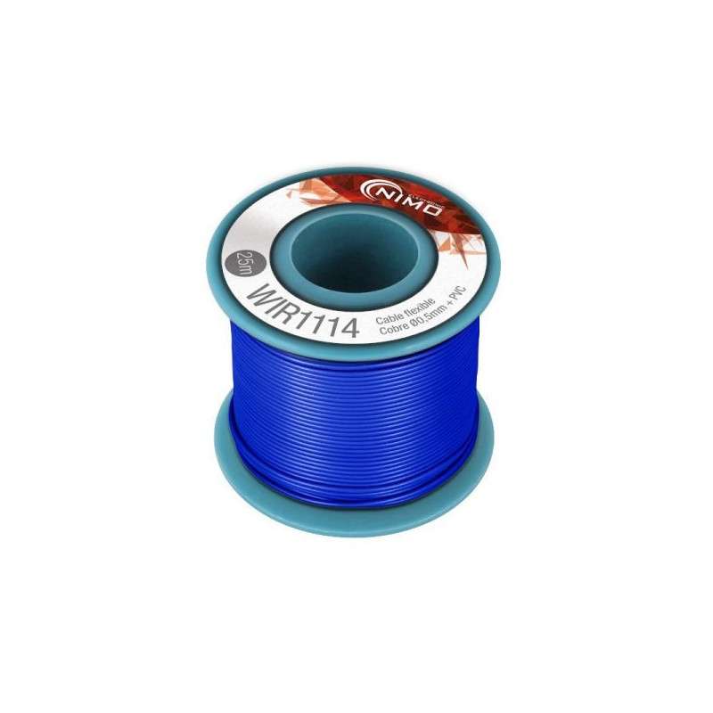 1x0.5mm Multifile Copper Wire Coil - BLUE - 25m