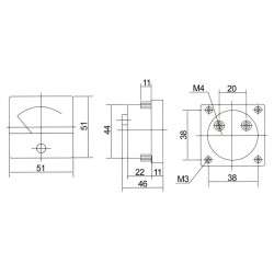 10A DC Analog Panel Ammeter (51x51mm)