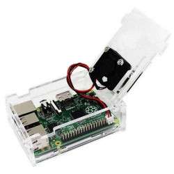 Caixa Transparente + Ventilador para Raspberry Pi Model B+ / Pi 2 B / Pi 3