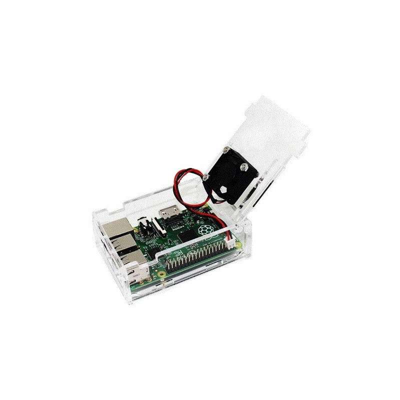 Caixa Transparente + Ventilador para Raspberry Pi Model B+ / Pi 2 B / Pi 3